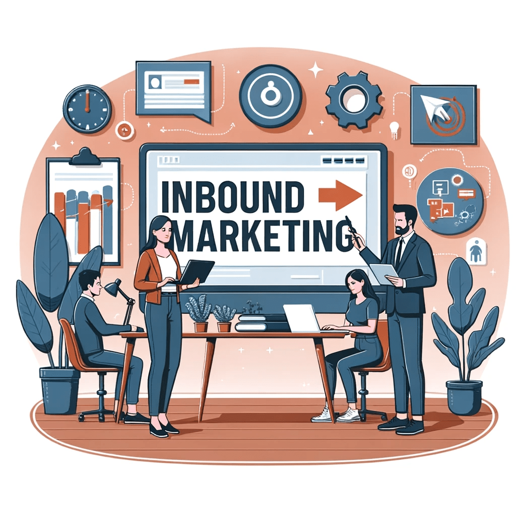 Zwei Personen in einem Büro, die über Inbound Marketing sprechen.